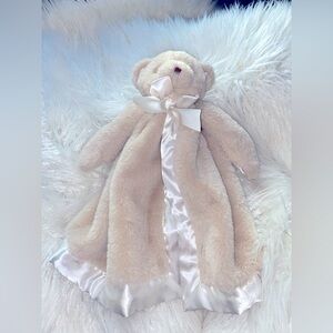 Edgehill Collection Cream Plush Teddy with Satin Trim